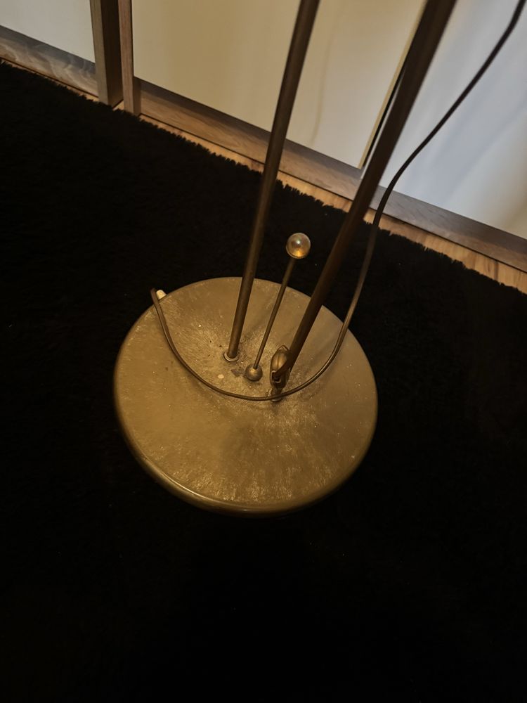 Lampa stojąca złota vintage kwiat podwójna