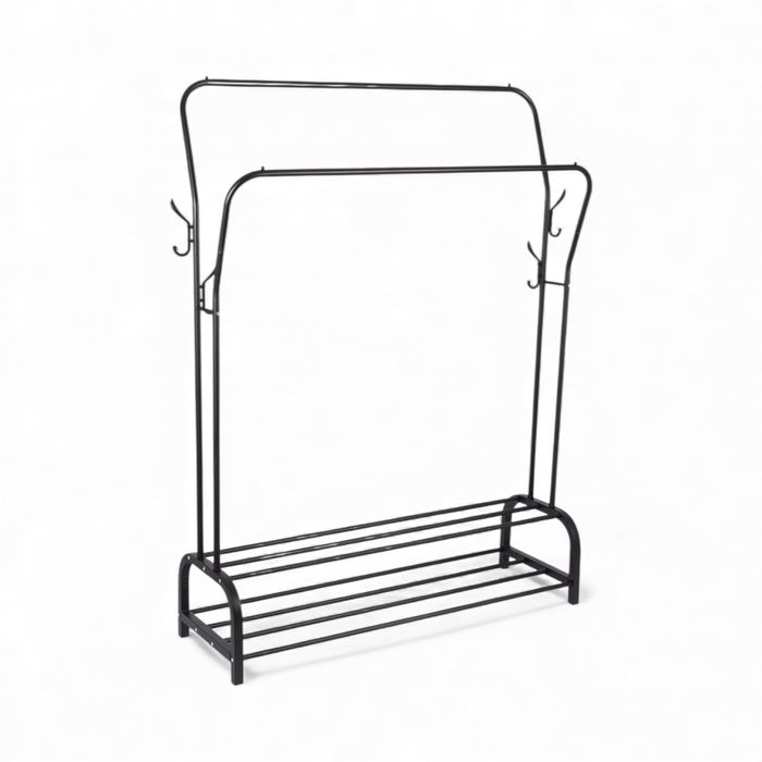 Wieszak na ubrania do przedpokoju / Metalowy / Półki na buty / Duży