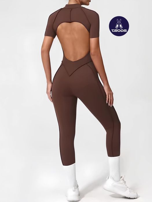 Комбінезон зі швами на молнії Комбез з відкритою спиною лосини новий С