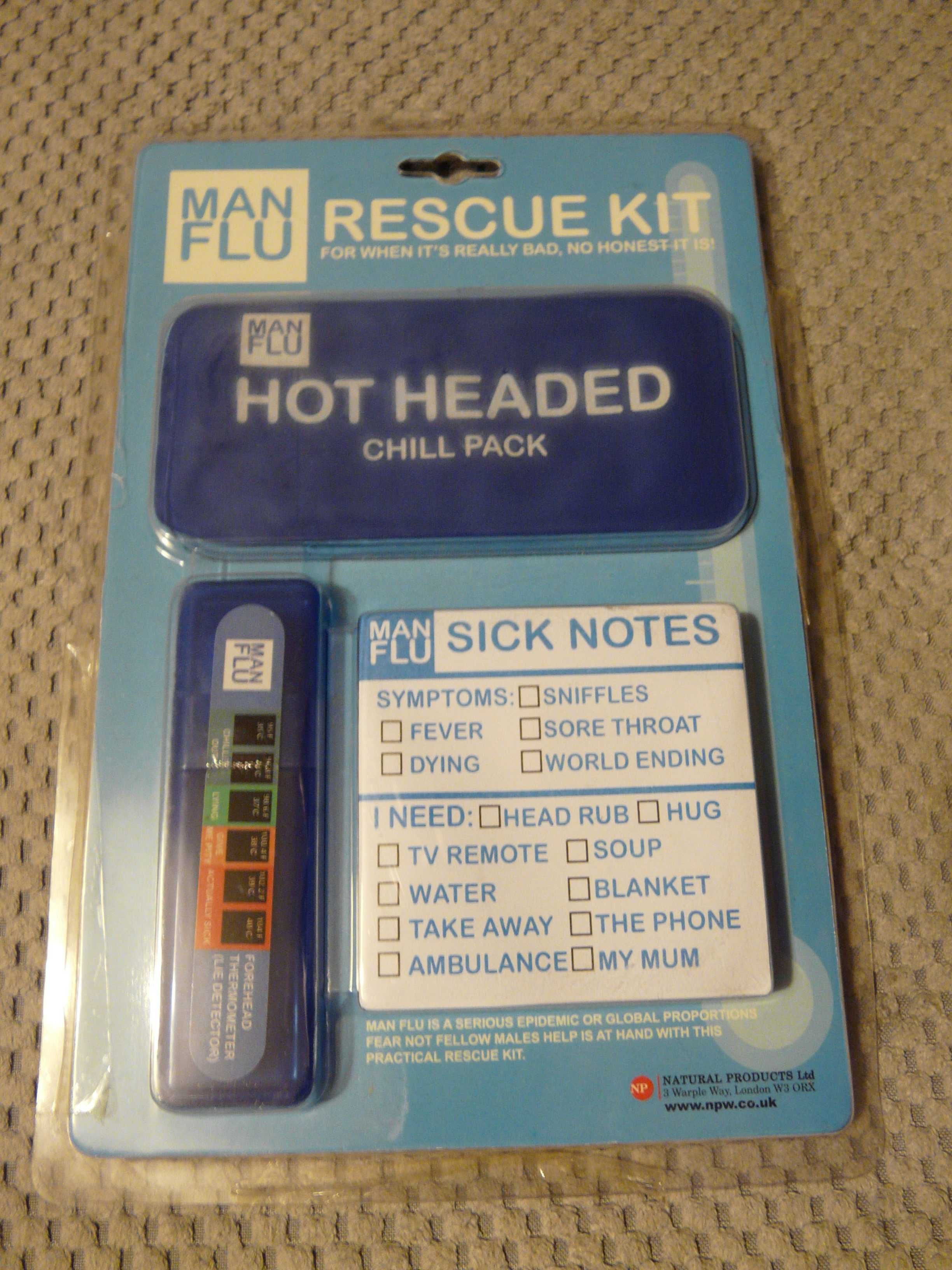 MANFLU Rescue Kit Zestaw ratunkowy dla mężczyzny Okład chłodzący czoło