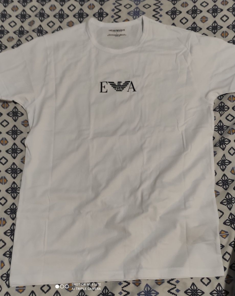 Komplet: koszulka polo Tommy Hilfiger/M/black+ t-shirt EA/L/white