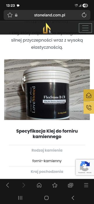 Klej do forniru kamiennego