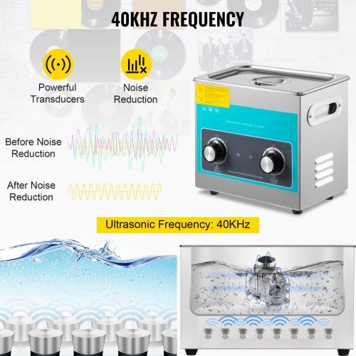 3L Controle de botão Limpador ultrassônico digital 40kHz Limpador