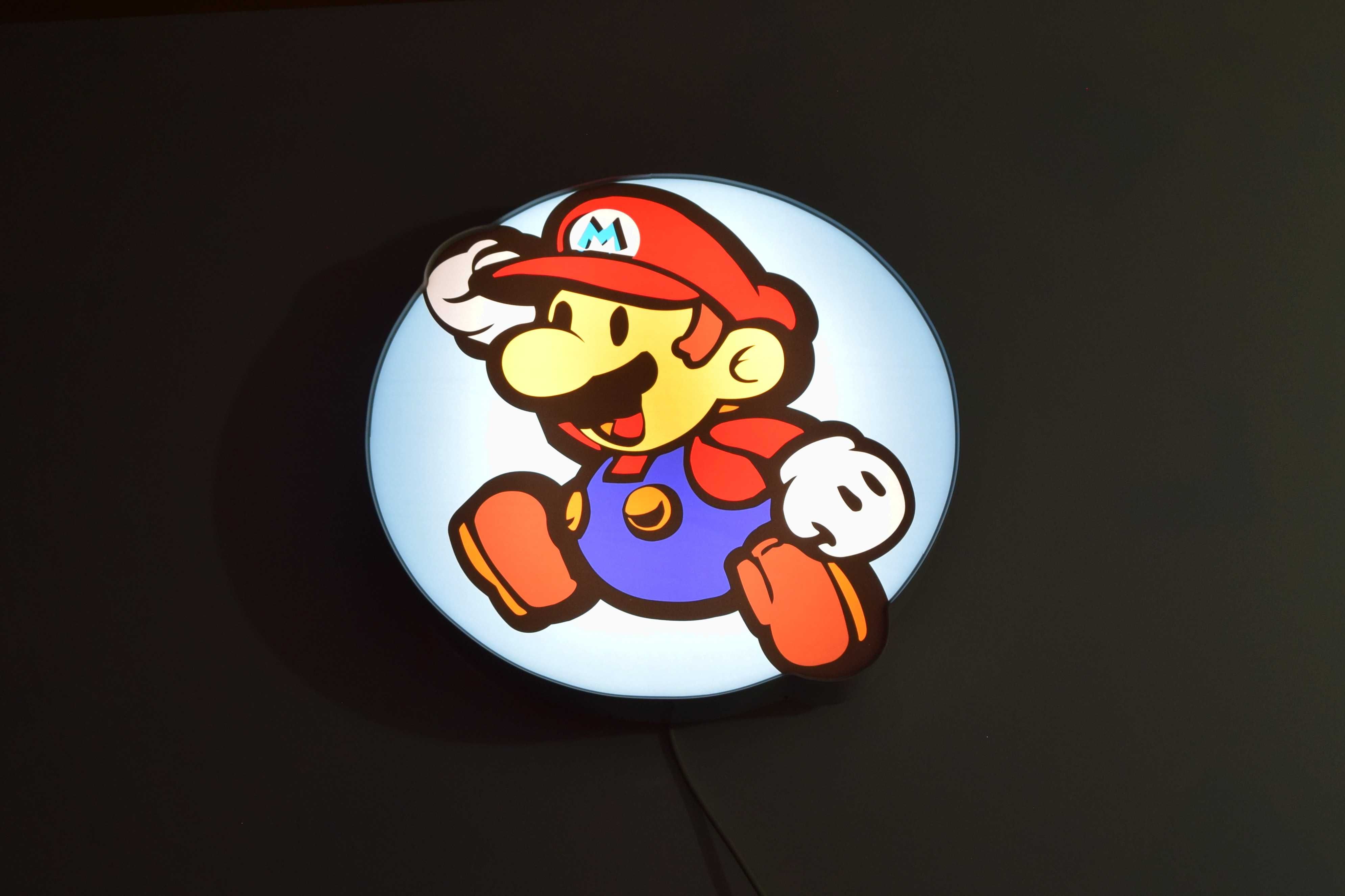 LED Neon SUPER MARIO, Lampka do pokoju dziecka, Plafon 3D, Prezent