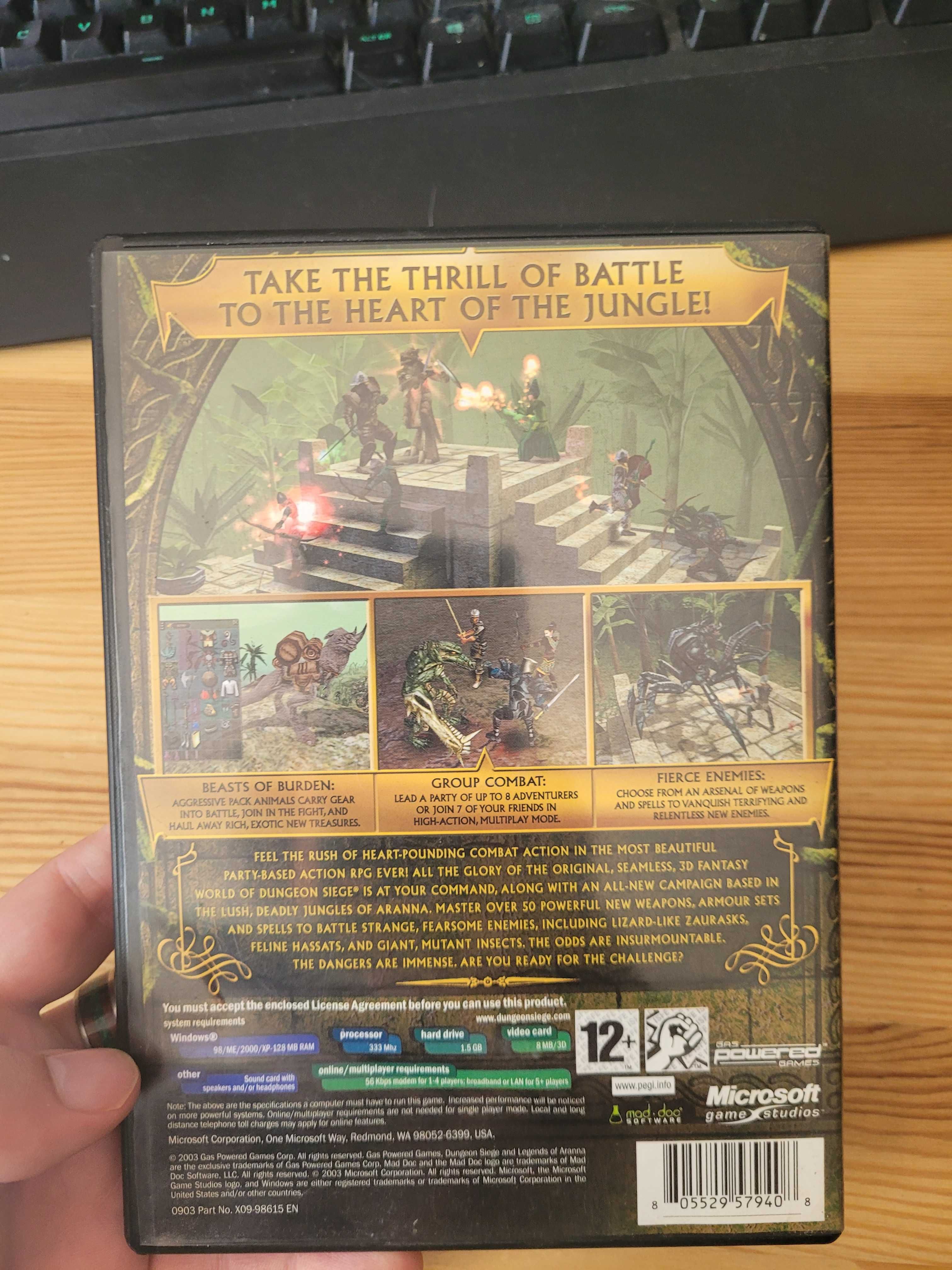 Dungeon Siege 1 + dodatek Legends of Aranna - gra PC, pudełko + CD