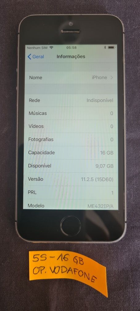 iPhone 5S 16Gb Vodafone preto