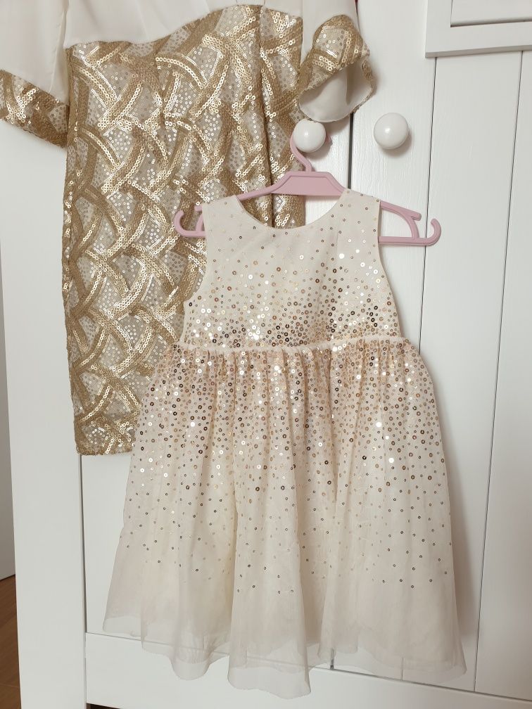 Zestaw sukienek mama r.S i córka r. 98 Sugarfree H&M