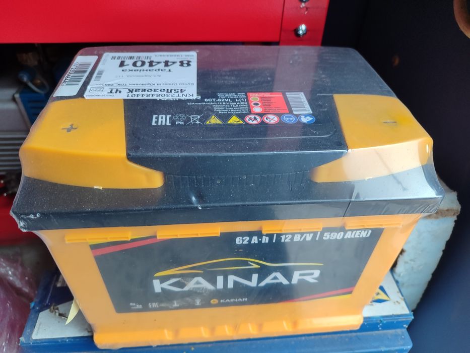 Аккумулятор Казахстан!  Kainar 62 АЧ ток 590А  плбс левый