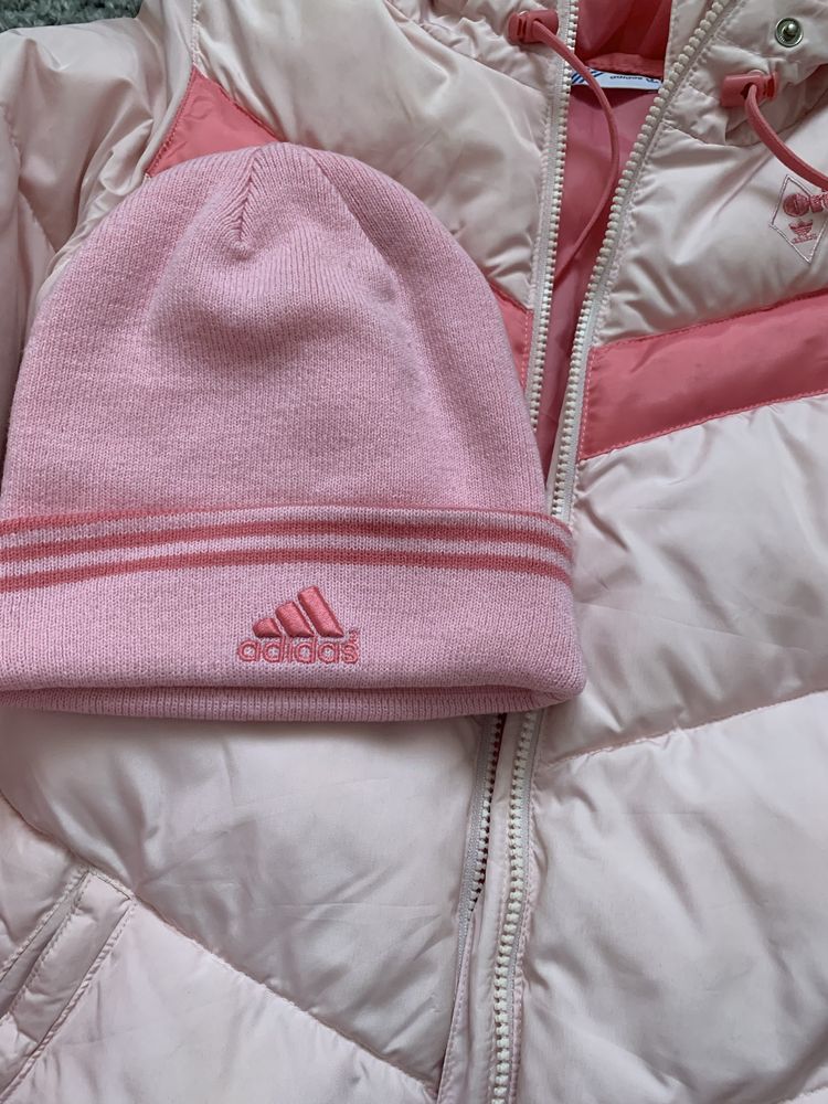 Вінтажна зимова курточка adidas, якість відмінна + шапка Xs, S