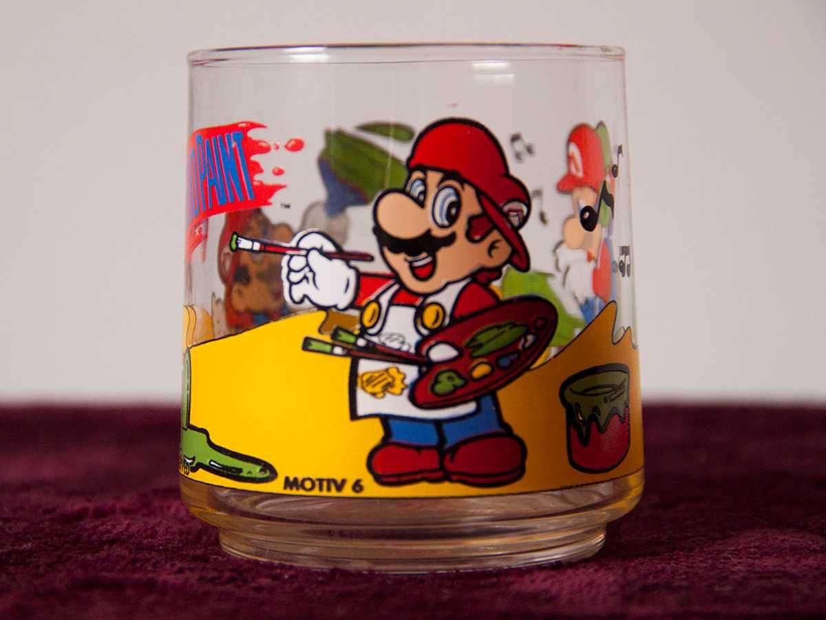 szklanka Super Mario Bros SNES Nintendo 1993 motive 6 vintage PRL 90s