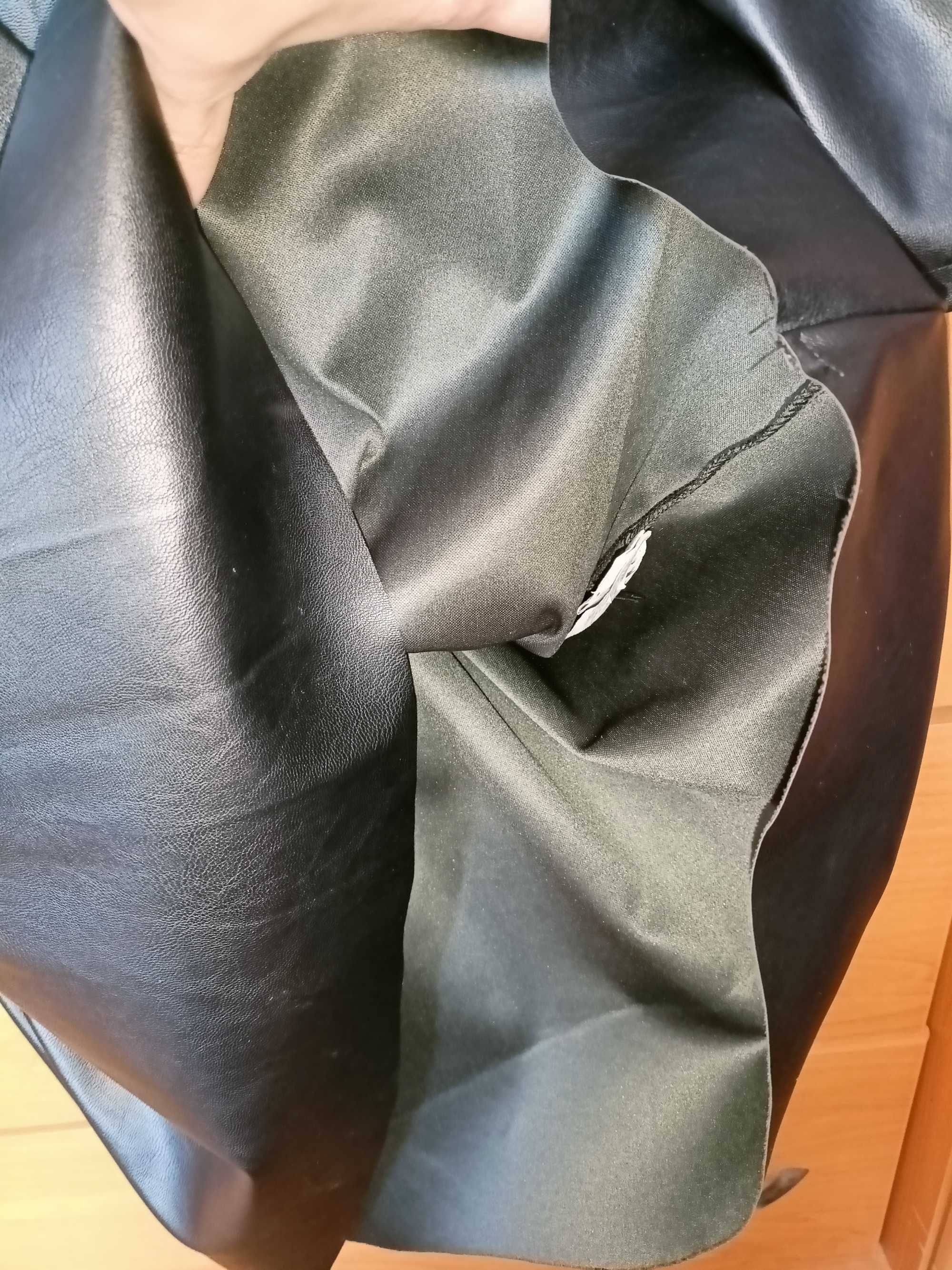 Bluza skórzana z bufkami czarna M