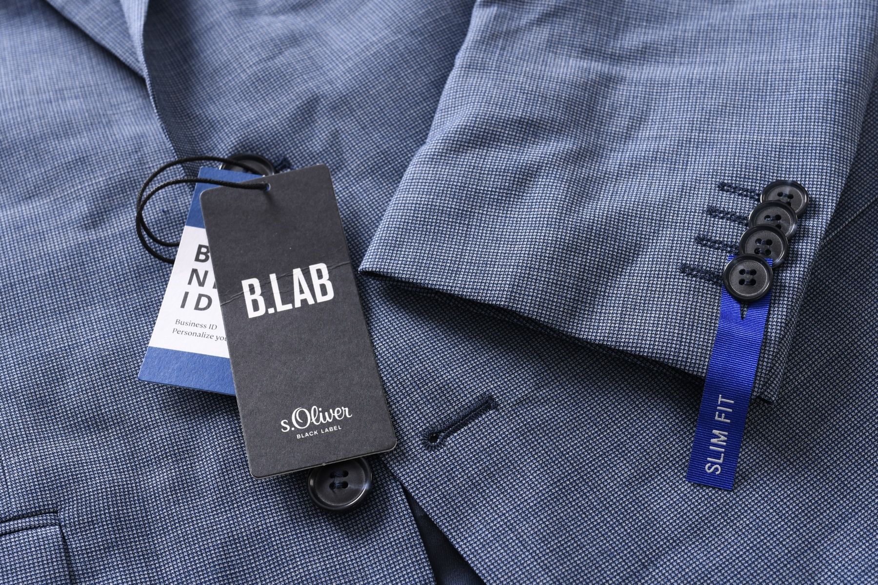 S.OLIVER BLACK LABEL niebieska marynarka męska psi ząbek 42% wełna 44