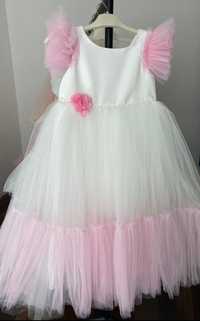 Sukienka dla dziewczynki pink & white 122 cm