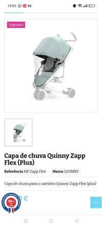 Capa de chuva Quinny zapp Flex plus