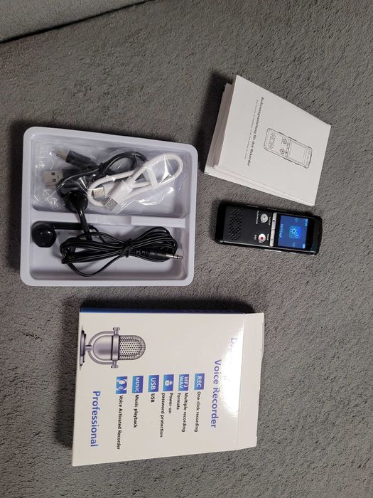 Dyktafon podsluch odtwarzacz muzyki 64gb mp3