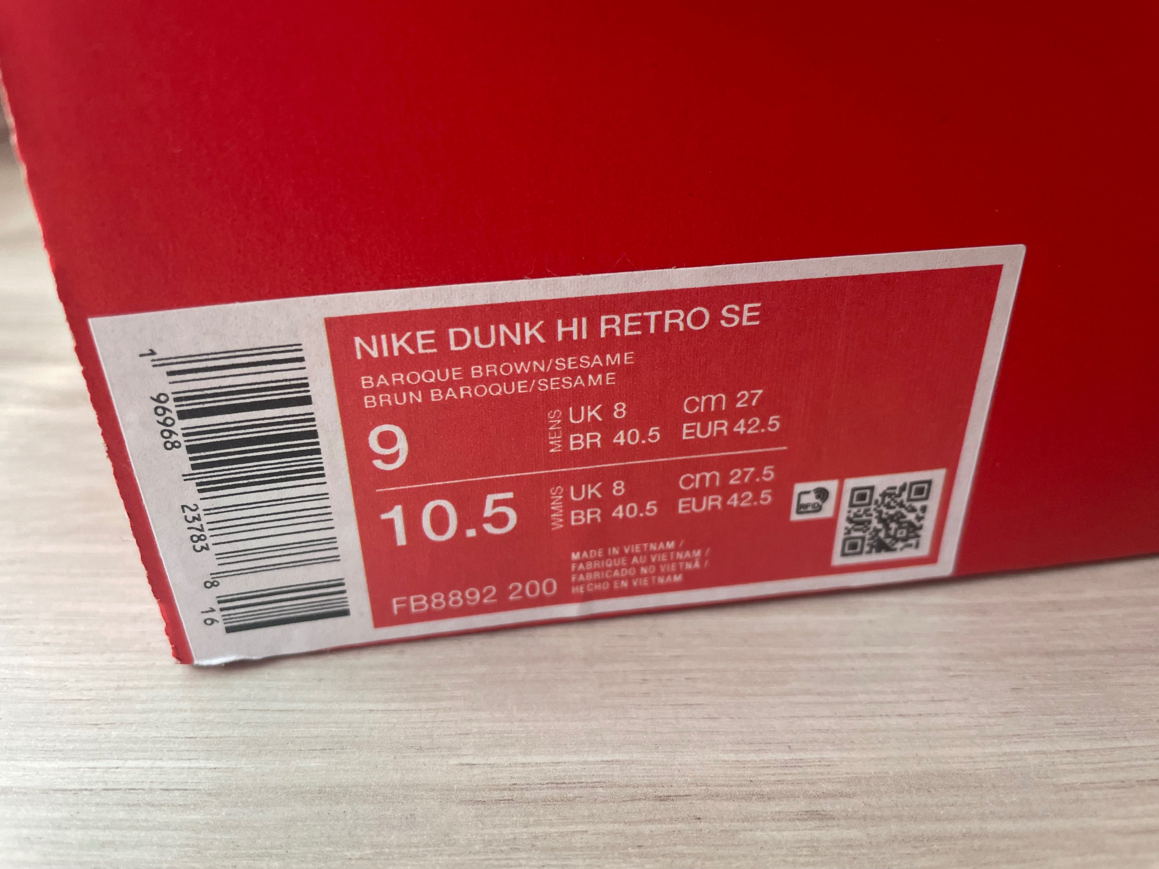 Buty męskie Nike Dunk High Retro SE - Brązowy