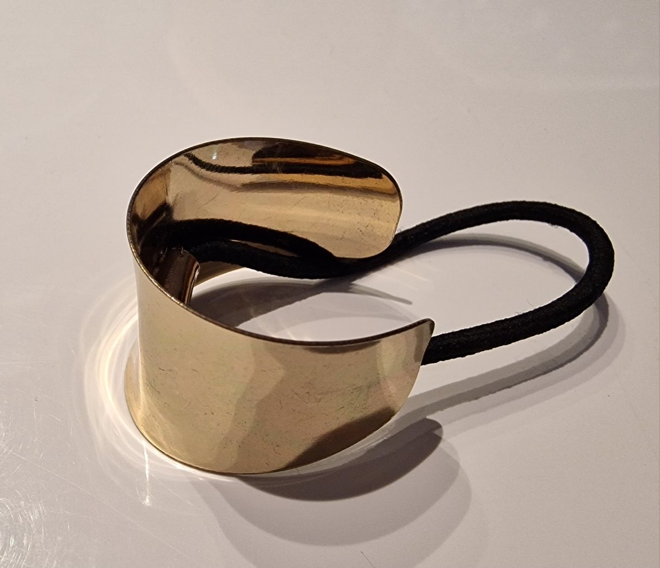 Zestaw 2 gumek do włosów z metalową ozdobną blaszką złota srebrna H&M