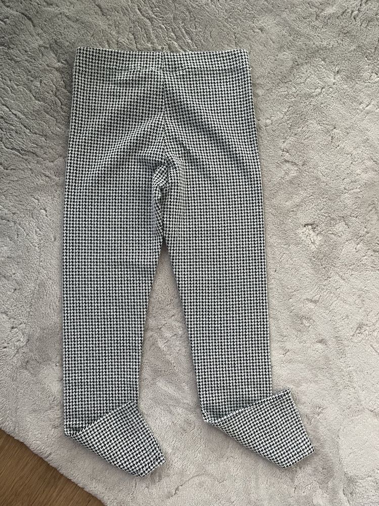 Leginsy w pepitke h&m 140