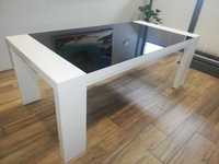 Stół do jadalni, salonu-rozkladany 100cmx200cm biało-czarny nowoczesny