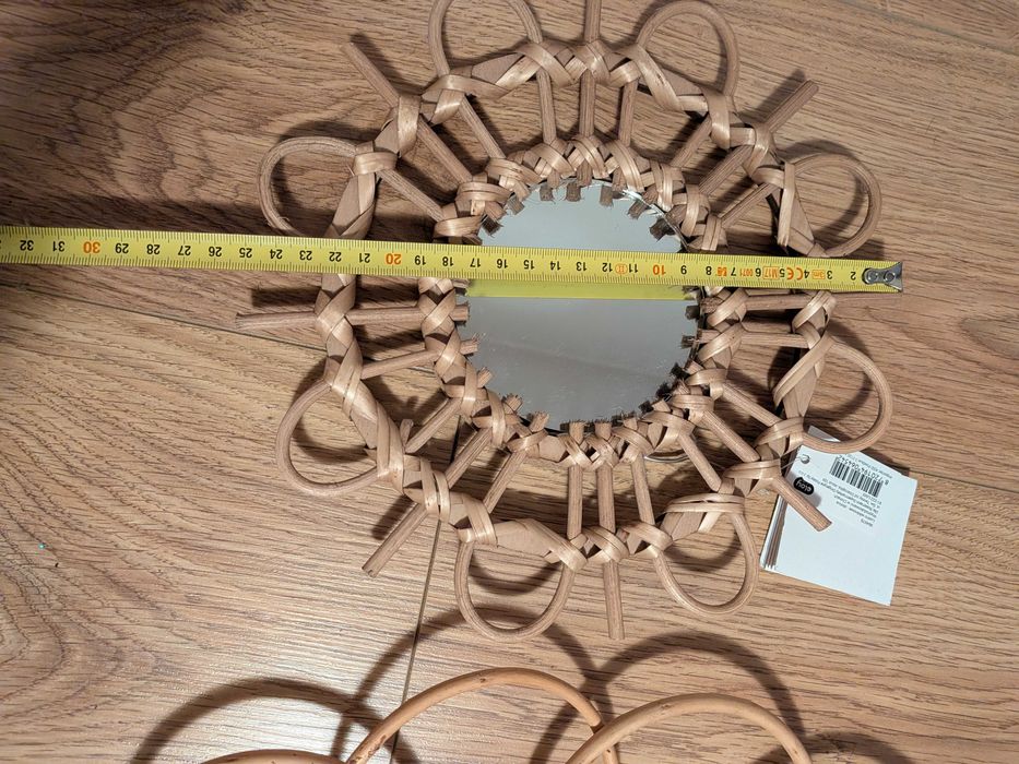 Rezerwacja Lustro lustra lusterko dekoracja lusterka Boho wiklina wikl
