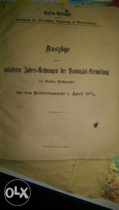 Dokumenty dziennik urzędowy marienwerder 1898