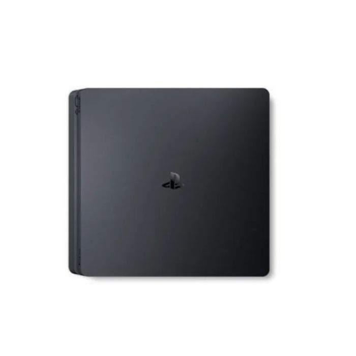 Ps4 usada com comando e cabos.