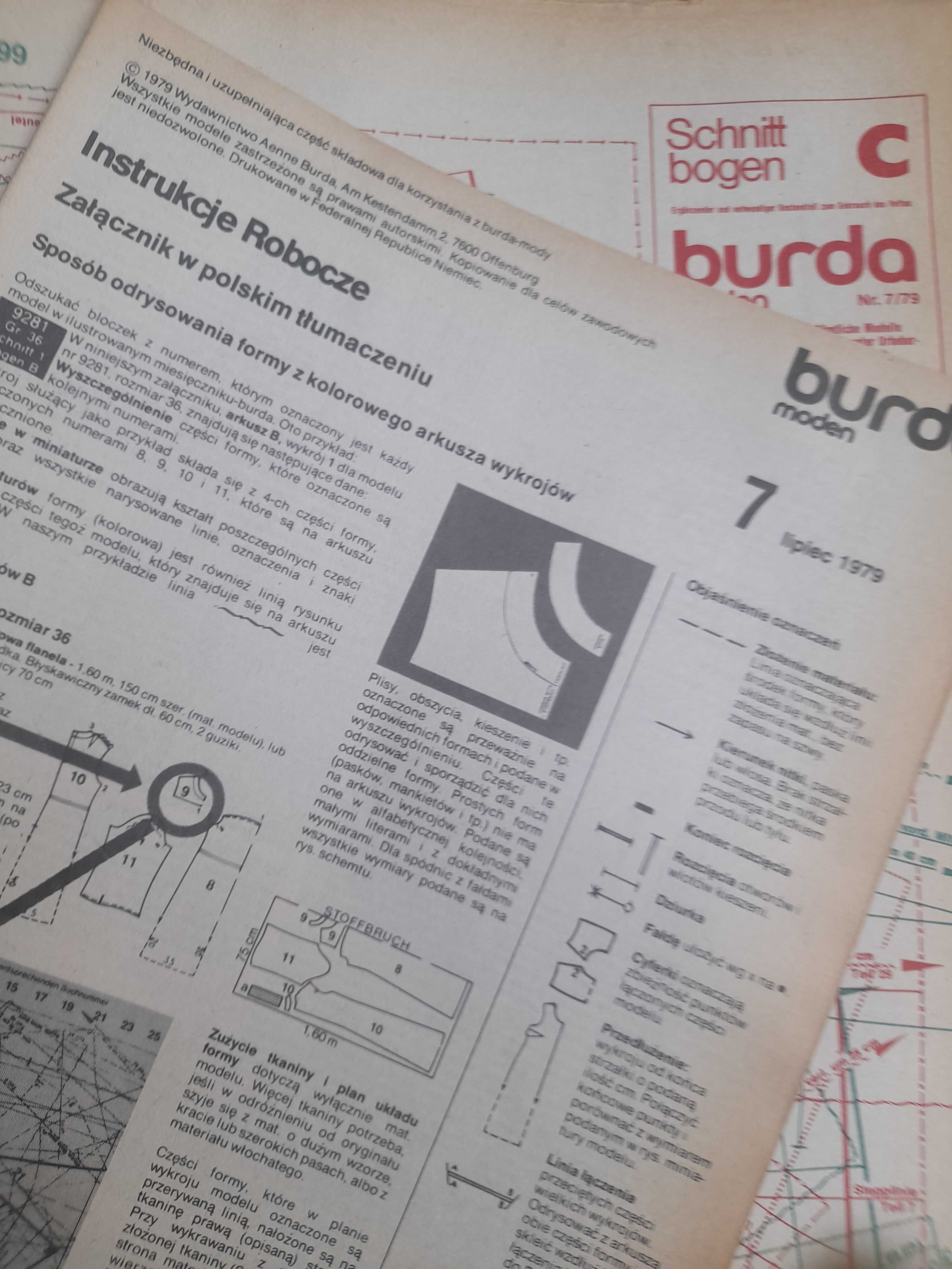 BURDA Moden + polskie instrukcje rok 1979