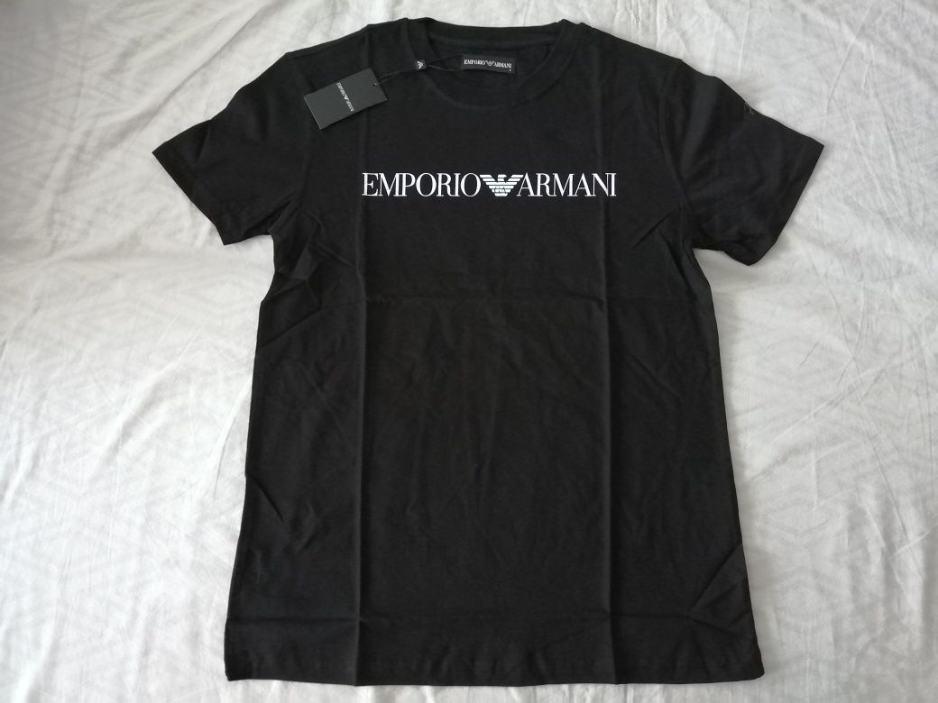 NOWA męska koszulka Emporio Armani t-shirt EA czarna L