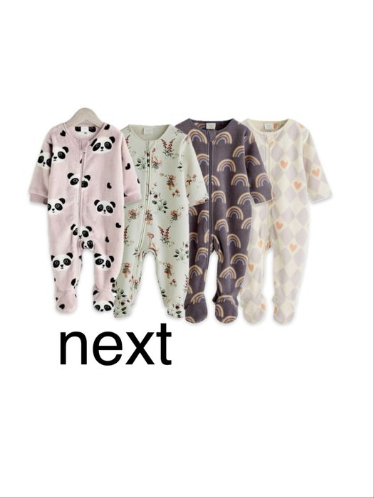 Теплі флісові чоловічки (ромпери) фірми Next, р. 74 (6-9 міс.). Нові.