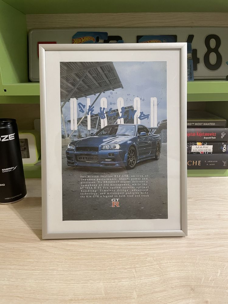 Plakat w ramce Nissan Skyline GTR R34