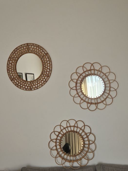 Zestaw trzech luster boho