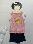 92 98 The Children’s Place koszulka sunshine brokat spodenki granatowe
