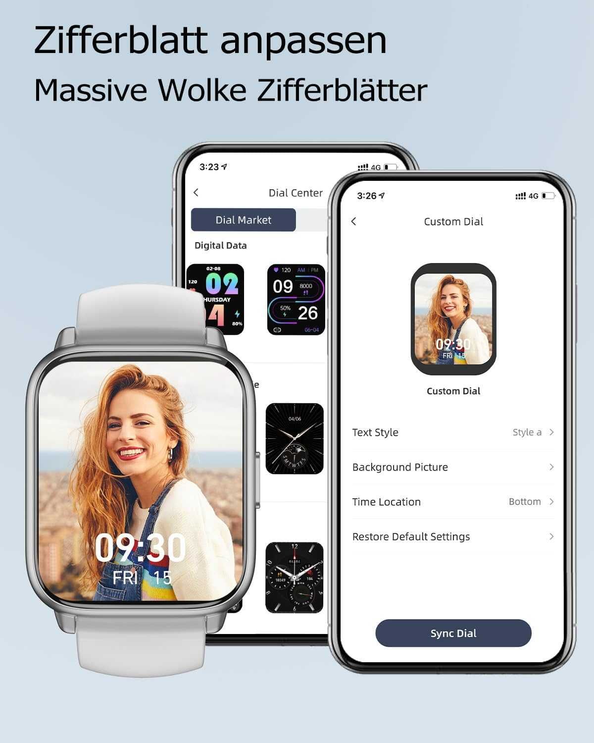 Smartwatch Damski i Męski z Rozmowami Bluetooth Pulsometr Krokomierz