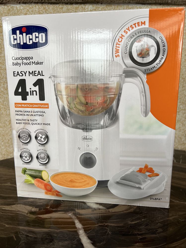 Пароварка-блендер chicco 4 в 1 "Easy meal" Кухонний комбайн