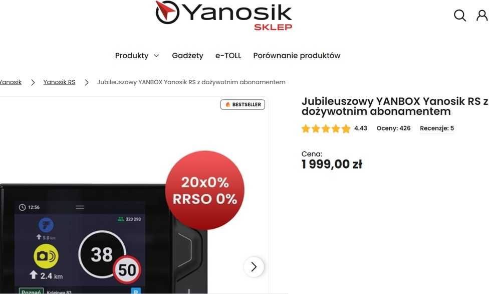 NOWY Yanosik RS DOŻYWOTNIA LICENCJA dotykowy - plomby - GW 24mce - FV