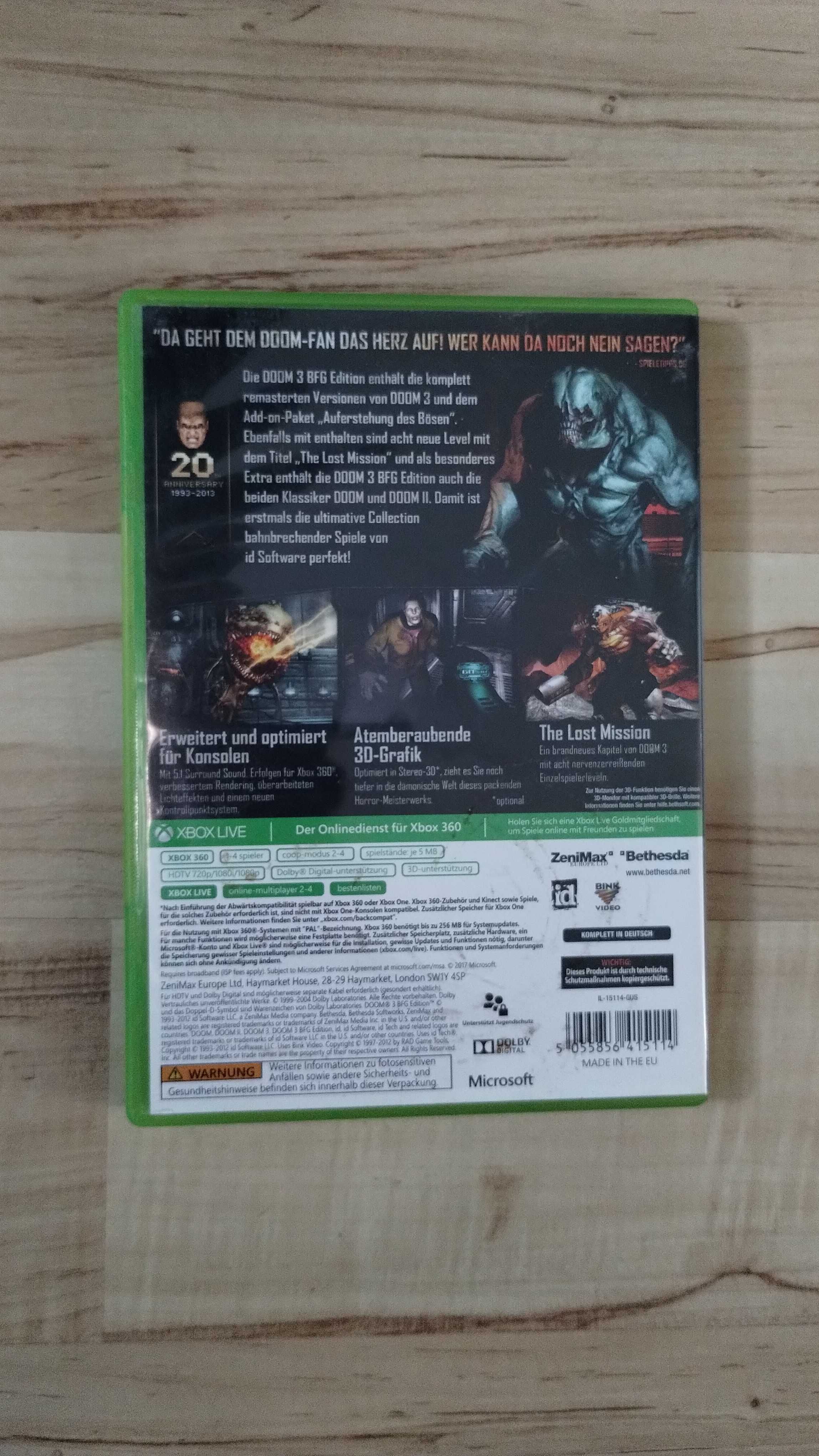 Doom 3 BFG Edition + (Doom 1 i 2) Xbox 360/One