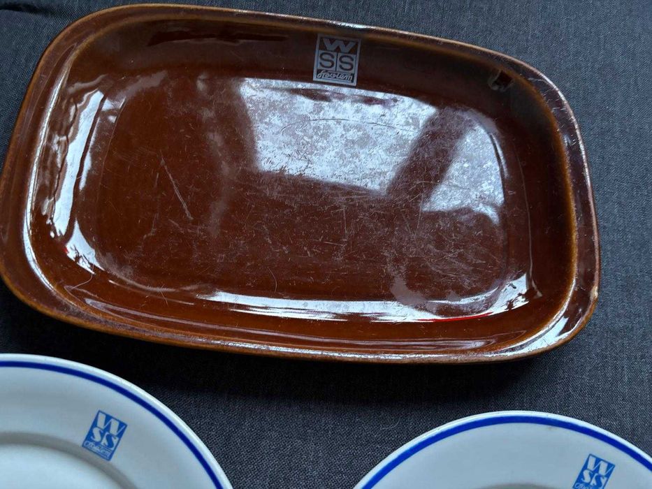 SPOŁEM 2 talerze obiadowe i półmisek PRL