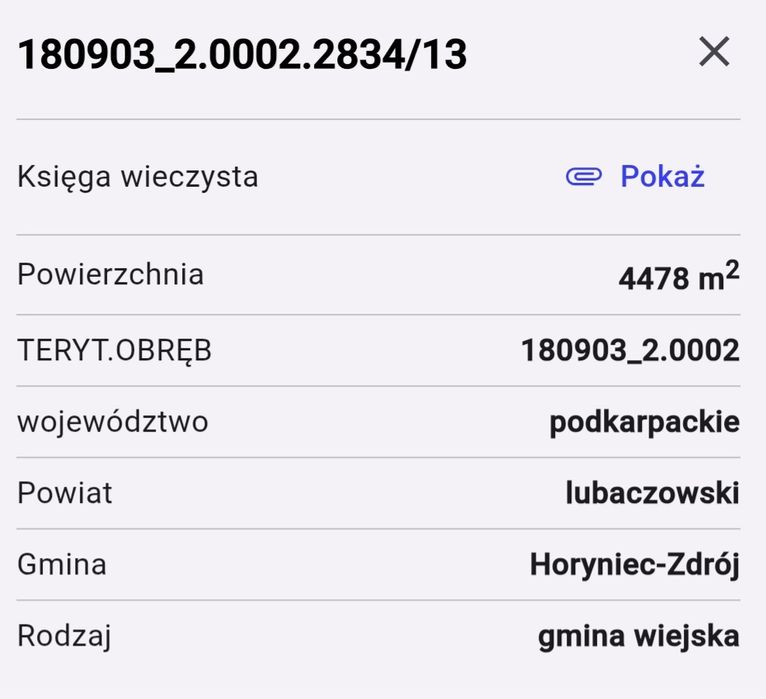 Działka Horyniec Zdrój