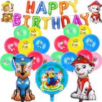 Zestaw dekoracji urodzinowych Psi Patrol, balony na imprezę urodzinową