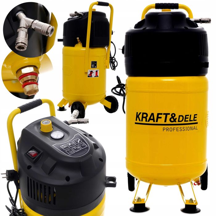 Kompresor Bezolejowy 30L Sprężarka 2KM 10BAR Kraft Jakość