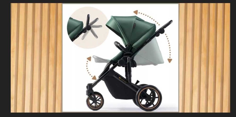 Wózek 3w1, gondola, spacerówka, nosidełko - złoty bardzo dobry stan