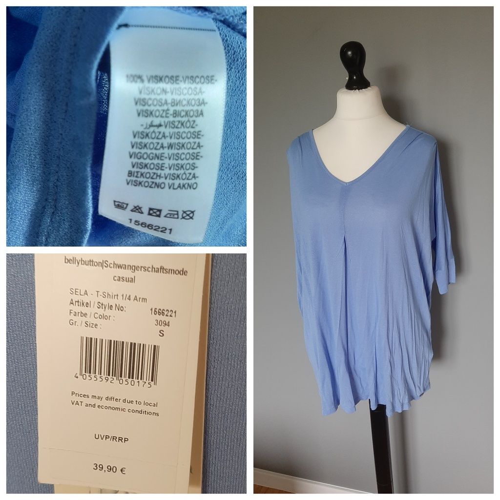 Bluzka tunika top tshirt błękitny