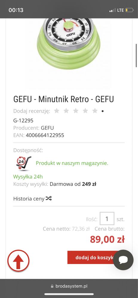 Minutnik GEFU retro