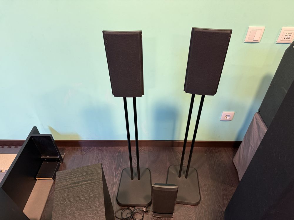 Sistema Som Pioneer 5.1 Amplificador Colunas Definitive e subwoofer
