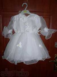 Праздничное платье СНЕЖИНКА для маленькой принцессы на 1-2 года