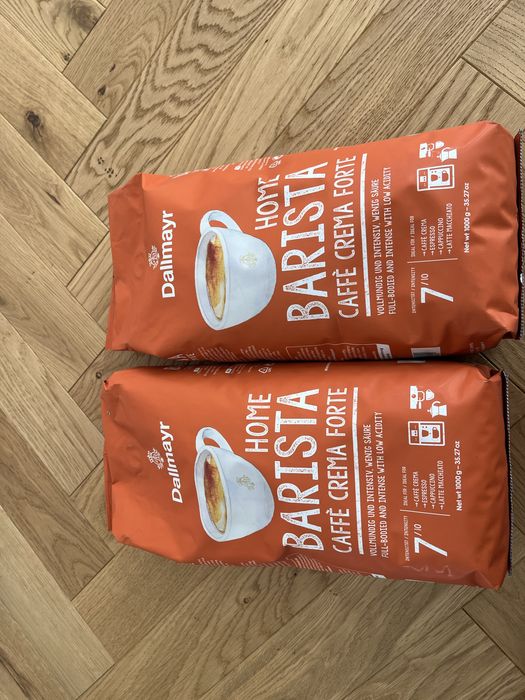 Komplet dwóch nowych kaw DALLMAYR home barista cafe crema forte 1kg!