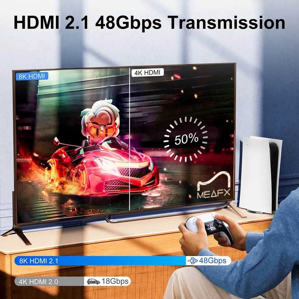 Оптический кабель HDMI 2.1 8k 60hz 4k 120hz 2k 144hz 240hz 10/15/20 м