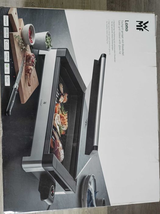 Grill Stołowy WMF LONO 2200W Cromargan, z szklaną pokrywą, NOWY