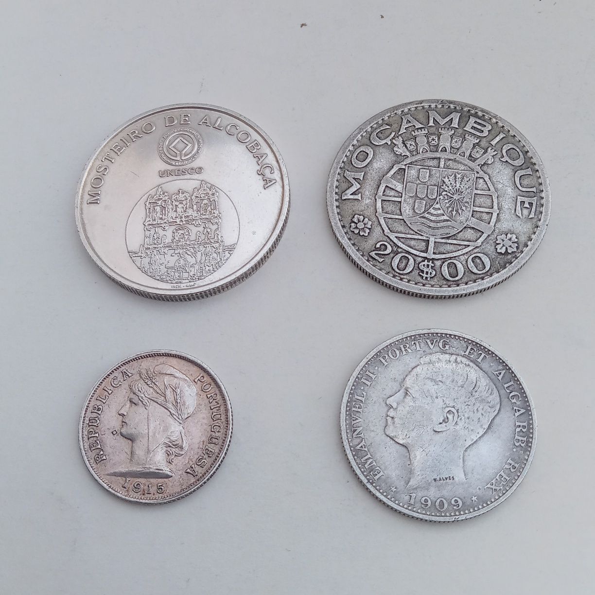 lote de 4 moedas de prata