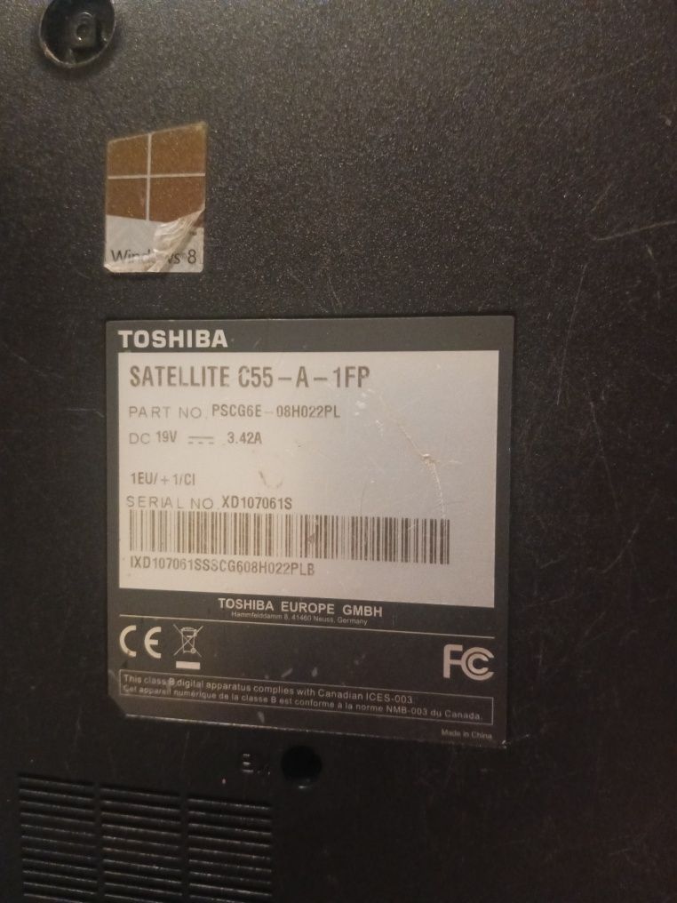 Toshiba Laptop uszkodzony